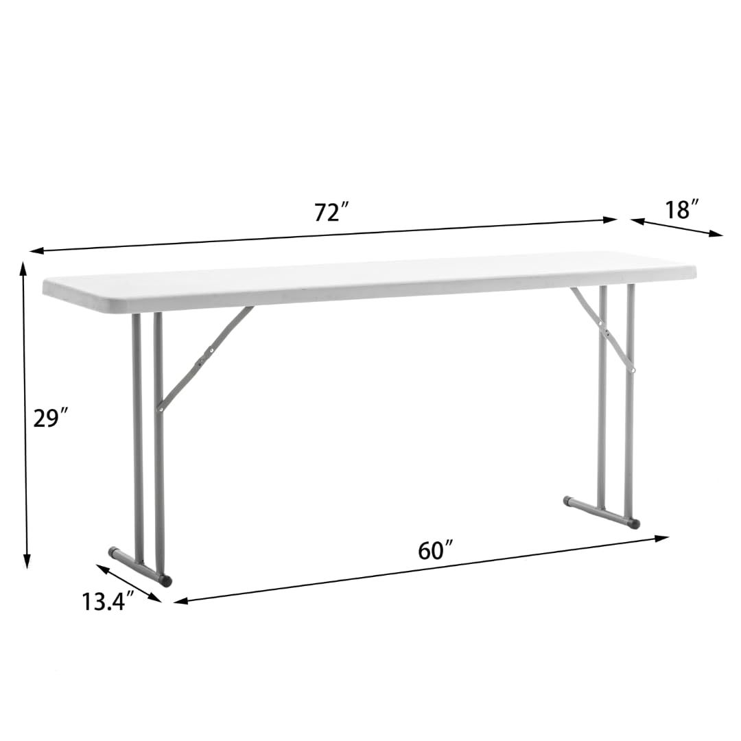 White Granite Plastic Folding Training Table Set of 2 O602