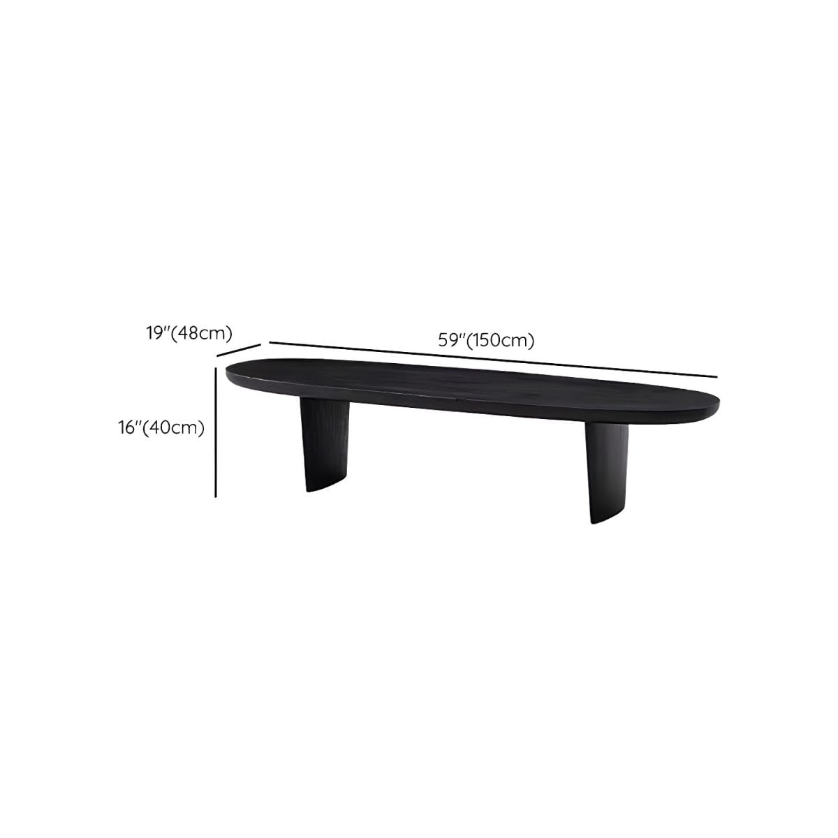 Black Wood Oval Coffee Table 59" L x 19" W x 16" H O5353