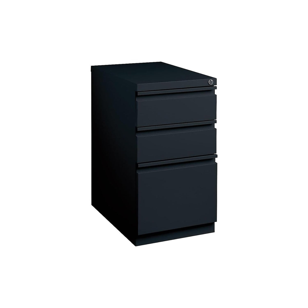 Black 3 Drawer Letter Size Lockable File Cabinet U5497