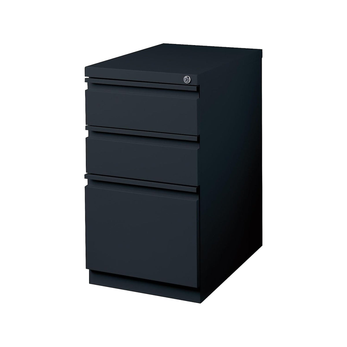 Black 3 Drawer Letter Size Lockable File Cabinet U5497
