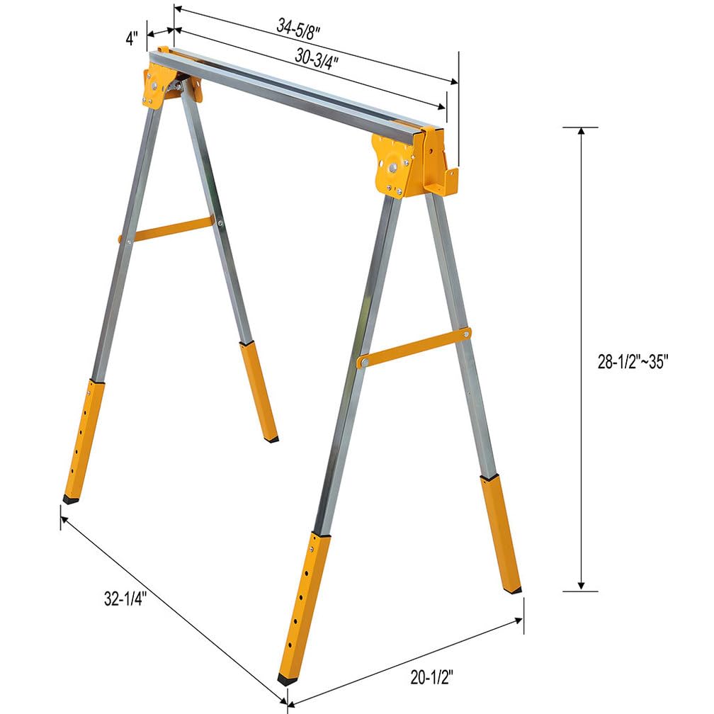 2 Pack Adjustable Steel Saw Horses M803