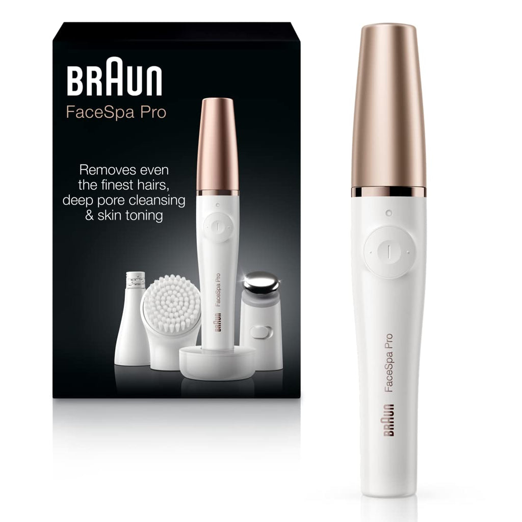 Facial Hair Removal Device 3-in-1 Epilating Cleansing Brush and Skin Toning F8632