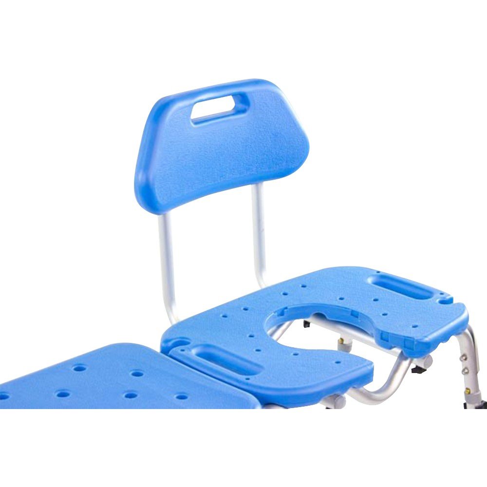 Bath Transfer Bench with Cutout Shower Seat, Adjustable Height, Blue Z5018