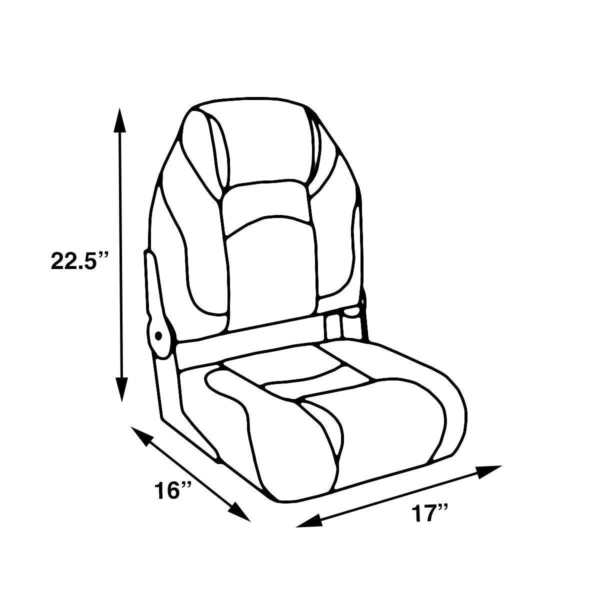 High Back Folding Boat Seats 2 Pack Charcoal Gray L465918