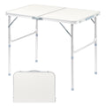 Aluminum Folding Table, Portable and Adjustable Rectangle Table, White (3FT) Y647934