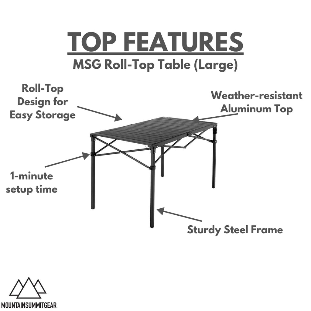 Heavy-Duty Roll-Top Aluminum-Top Folding Table K608