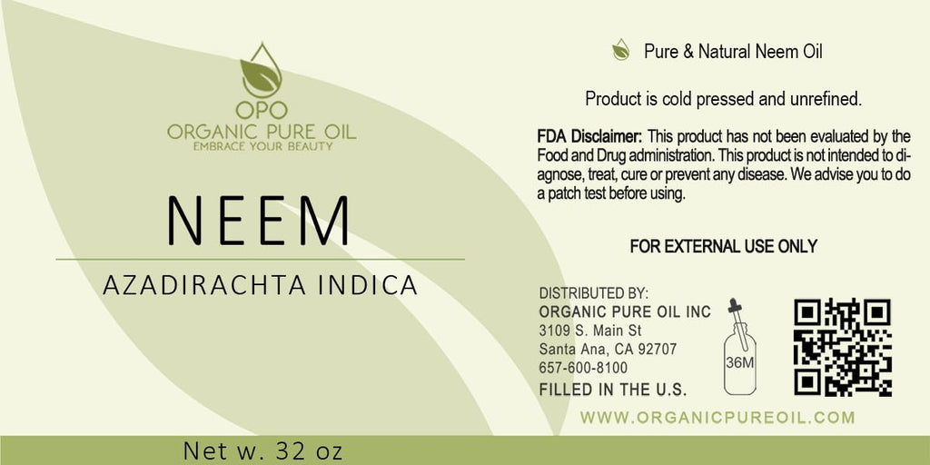 100% Pure Cold Pressed Neem Oil 32 oz M97614