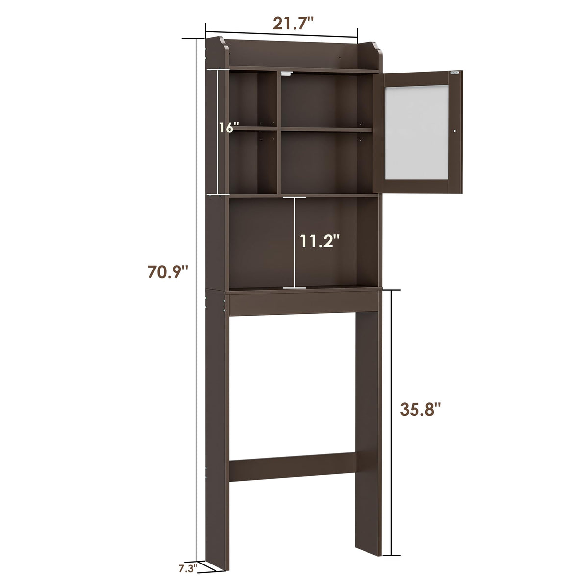 Over The Toilet Storage Cabinet with Adjustable Shelf and Double Doors B547