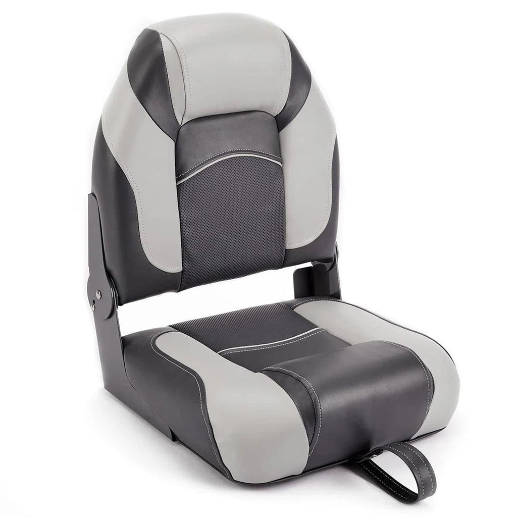High Back Folding Boat Seats 2 Pack Charcoal Gray L465918