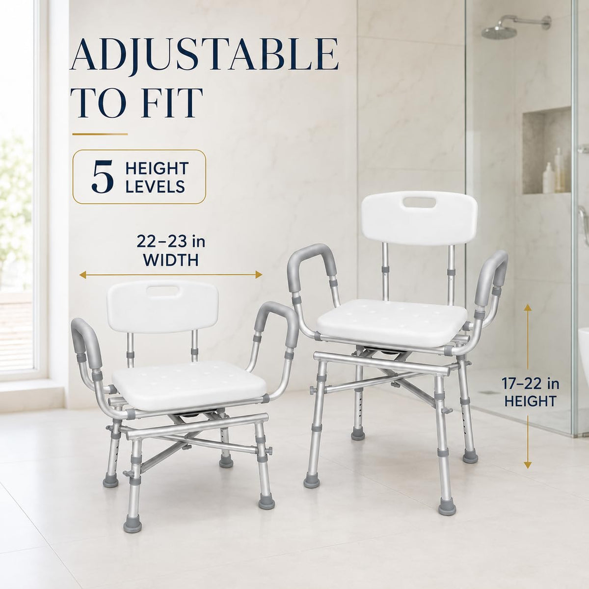 Swivel Shower Chair with Arms D344