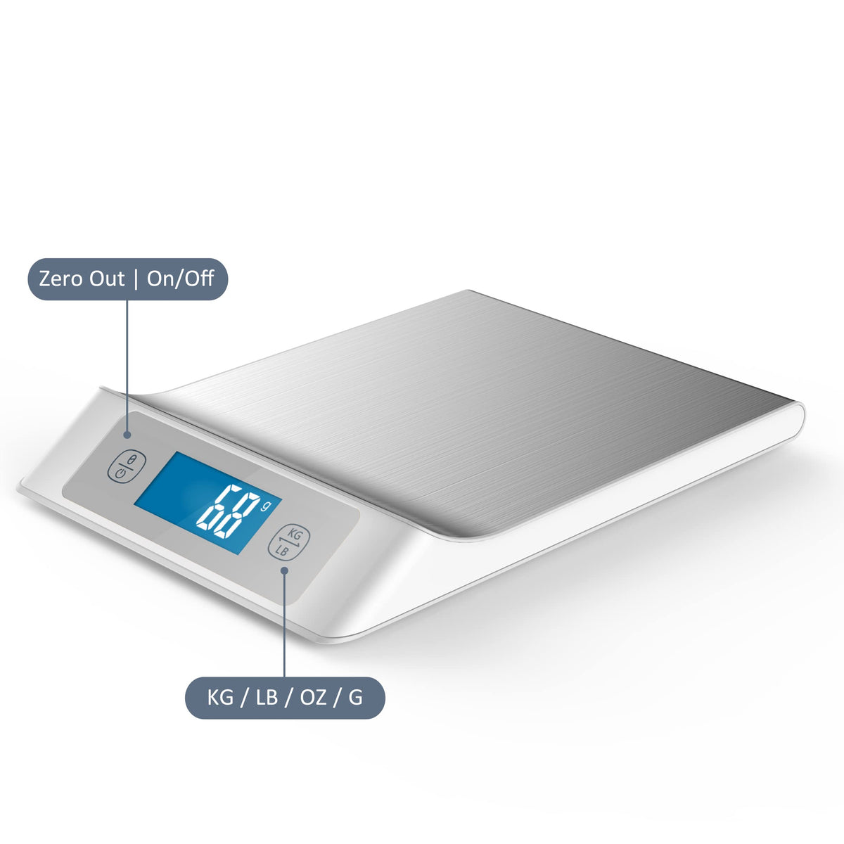Digital Pet Scale 33 lbs Removable Tray Grey M1186