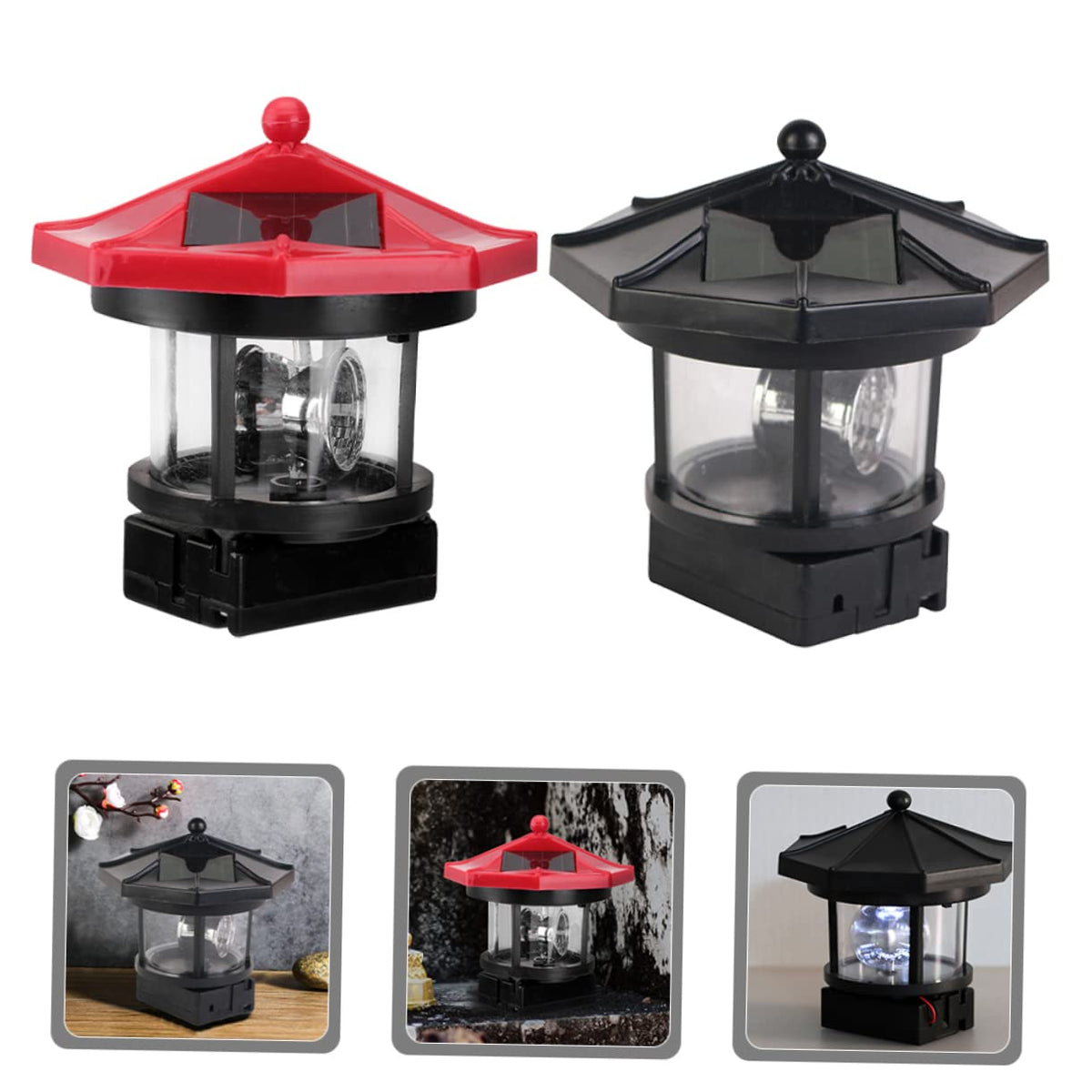 Solar Powered Lighthouse LED Garden Light B318443