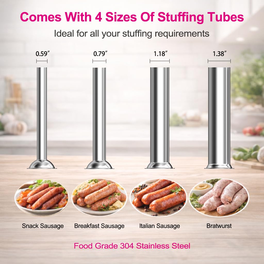Manual Sausage Stuffer 11lbs/5L Vertical 4 Tubes S59519