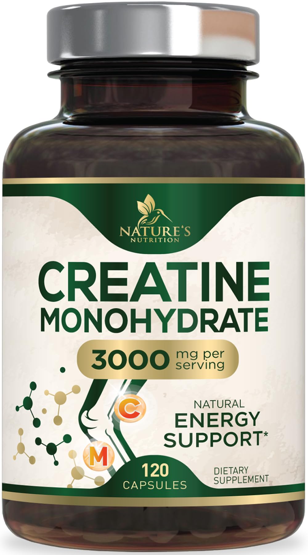 Micronized Creatine Monohydrate 3000mg 120 Capsules F278406