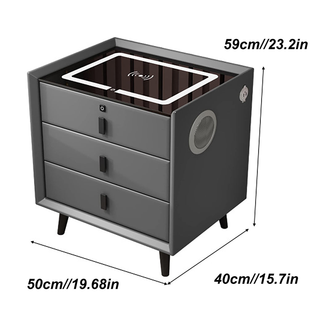 3-Color LED Nightstand with Wireless Charging Station and USB A286