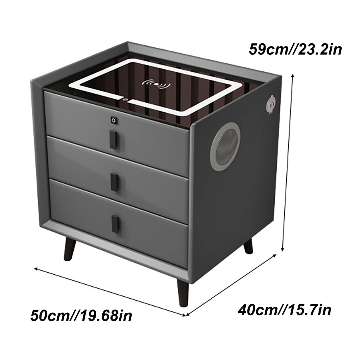 3-Color LED Nightstand with Wireless Charging Station and USB A286