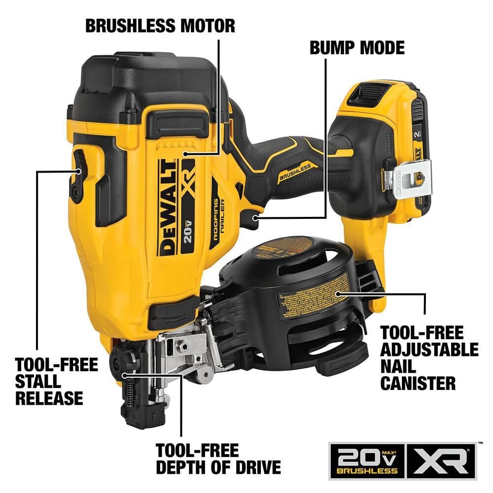 20V MAX Lithium-Ion Cordless Roofing Nailer Kit with Battery Charger and Bag A84850