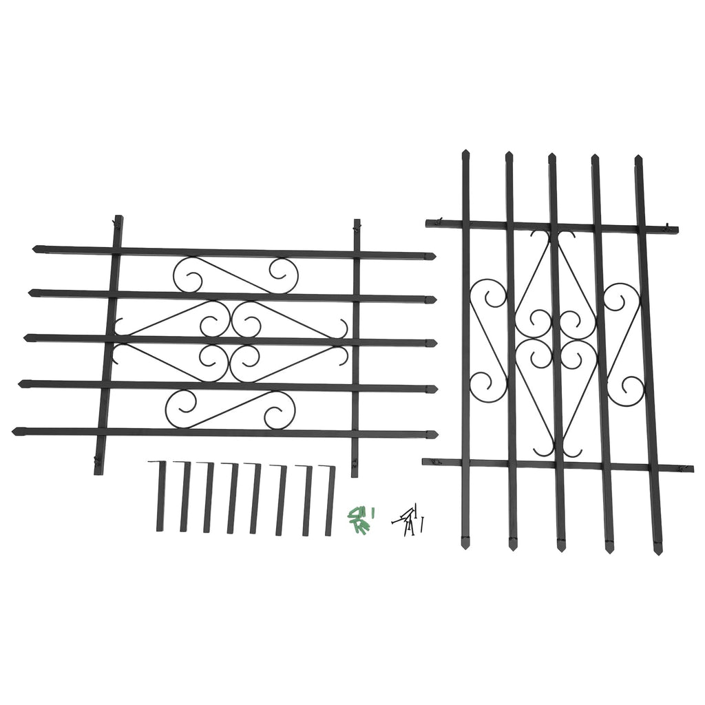 24 x 36 Inch Heavy Duty Iron Window Security Bars, Black 2 Pack X3623