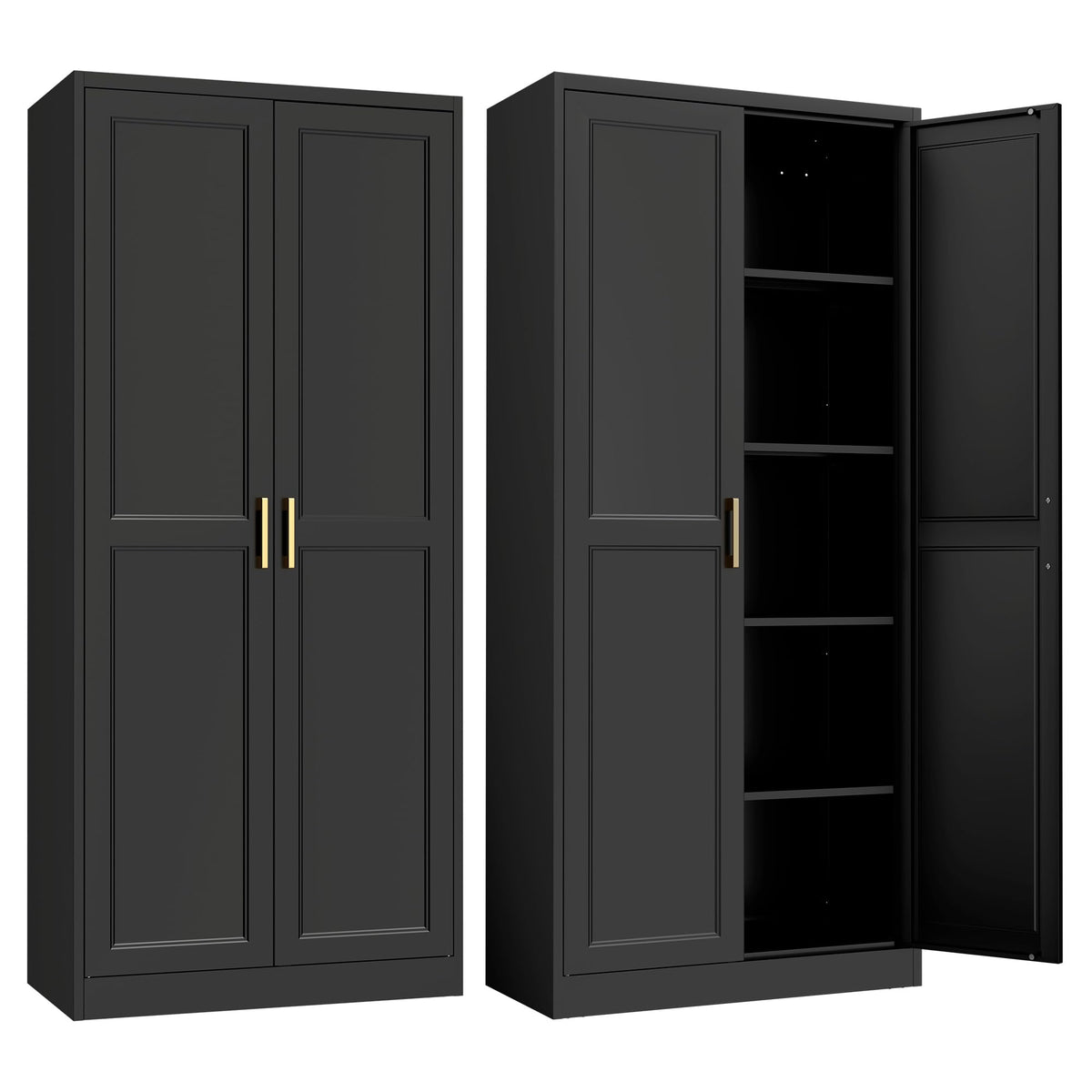 71" Metal Pantry Storage Cabinet with Doors & 4 Adjustable Shelves K475020