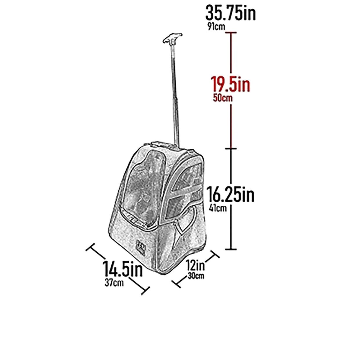 Black Pet Roller Backpack O48201