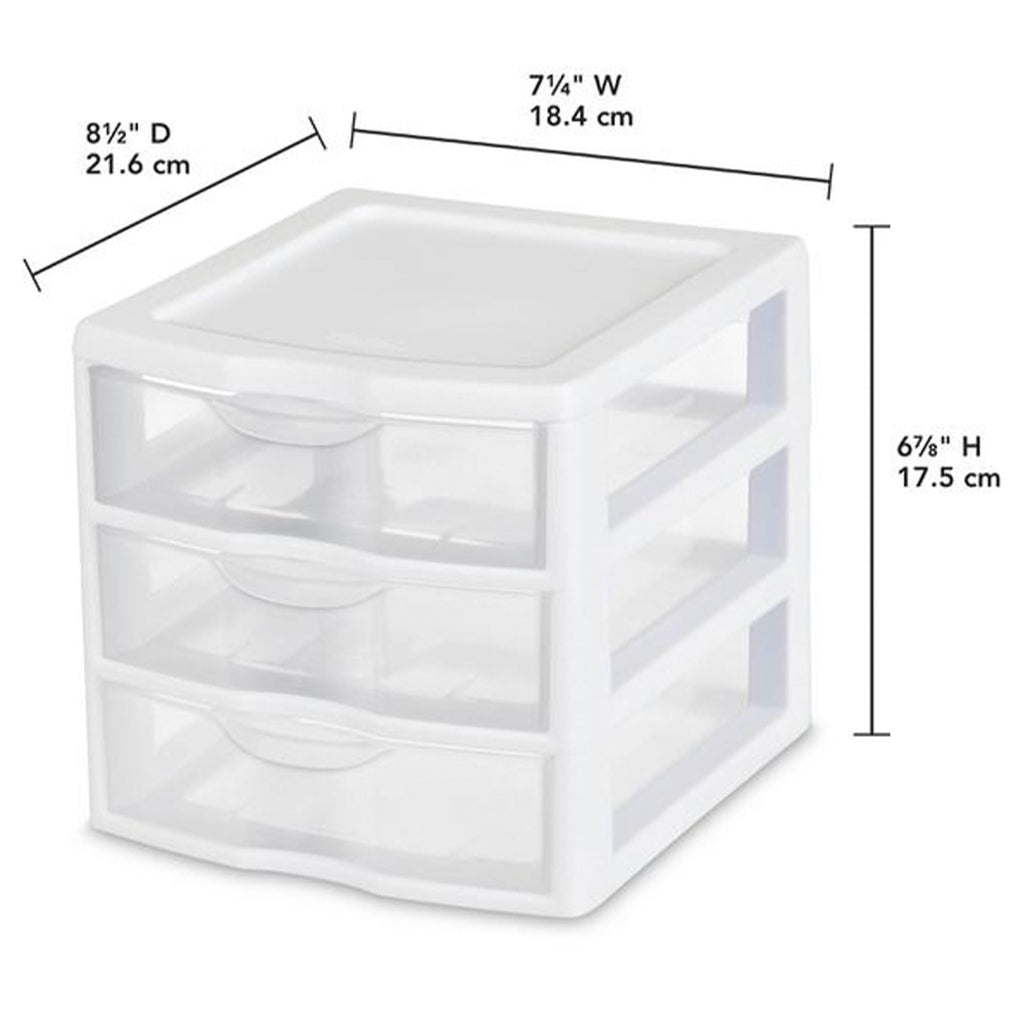 White Plastic 3 Drawer Desktop Storage Unit R85920