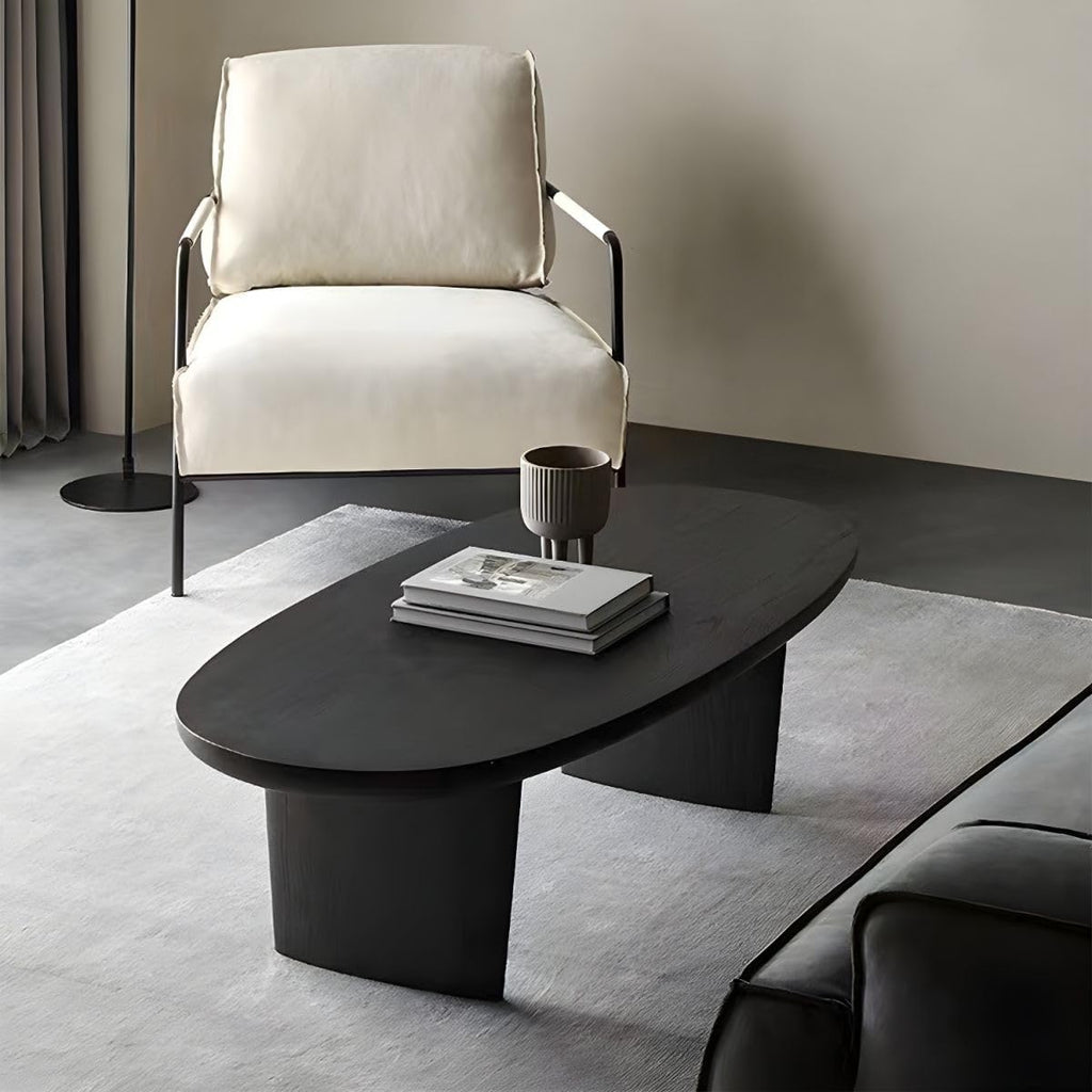 Black Wood Oval Coffee Table 59" L x 19" W x 16" H O5353