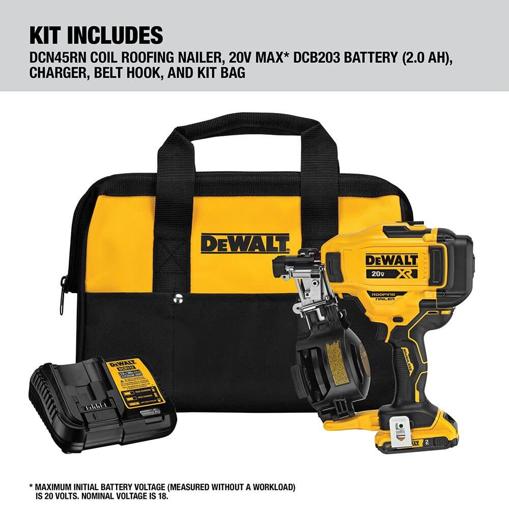 20V MAX Lithium-Ion Cordless Roofing Nailer Kit with Battery Charger and Bag A84850