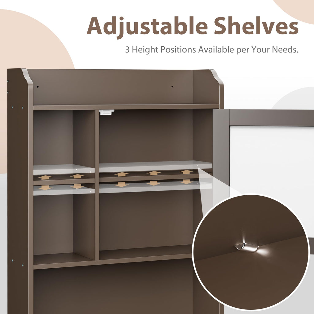 Over The Toilet Storage Cabinet with Adjustable Shelf and Double Doors B547