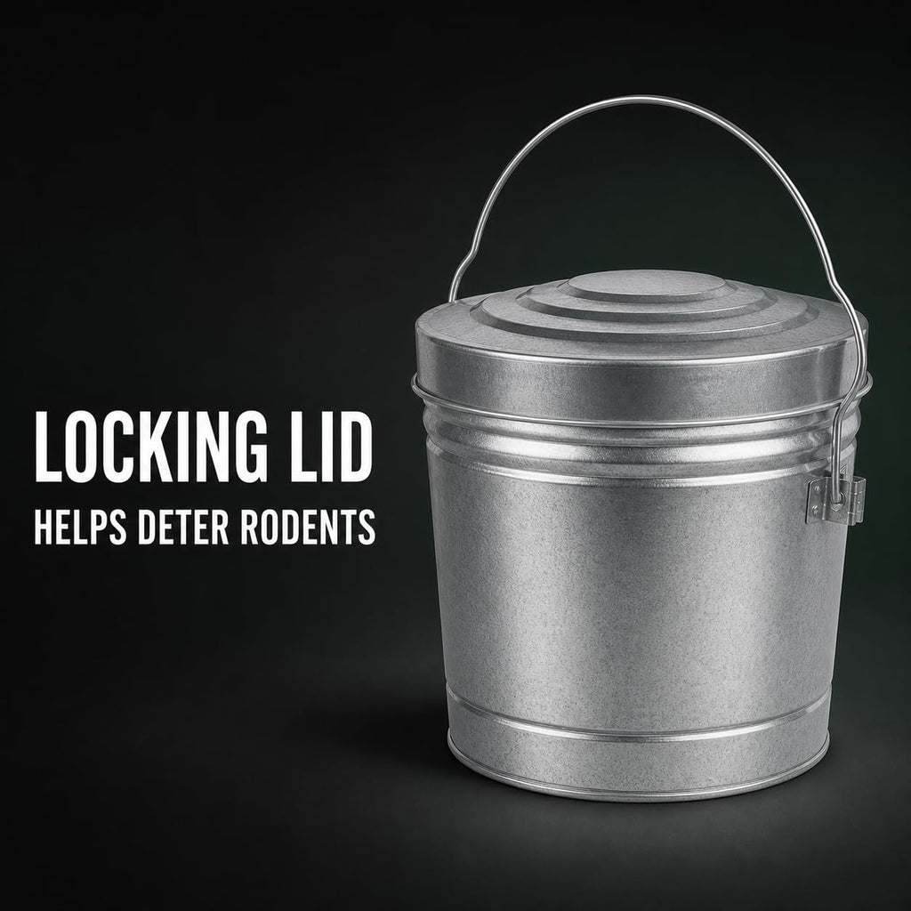 6 Gallon Galvanized Storage Can with Locking Lid R572