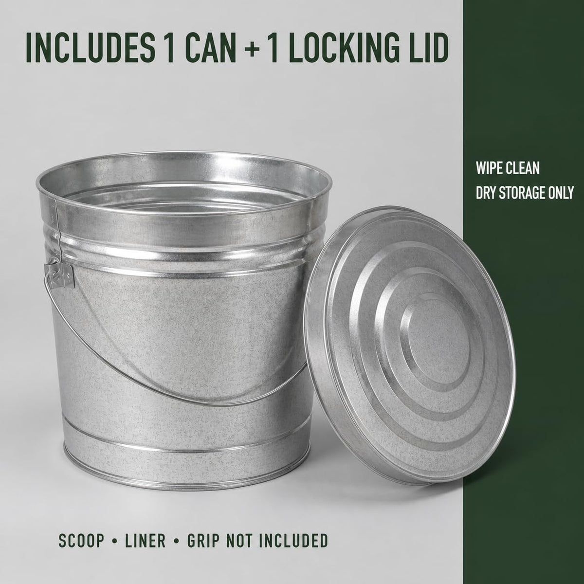 6 Gallon Galvanized Storage Can with Locking Lid R572