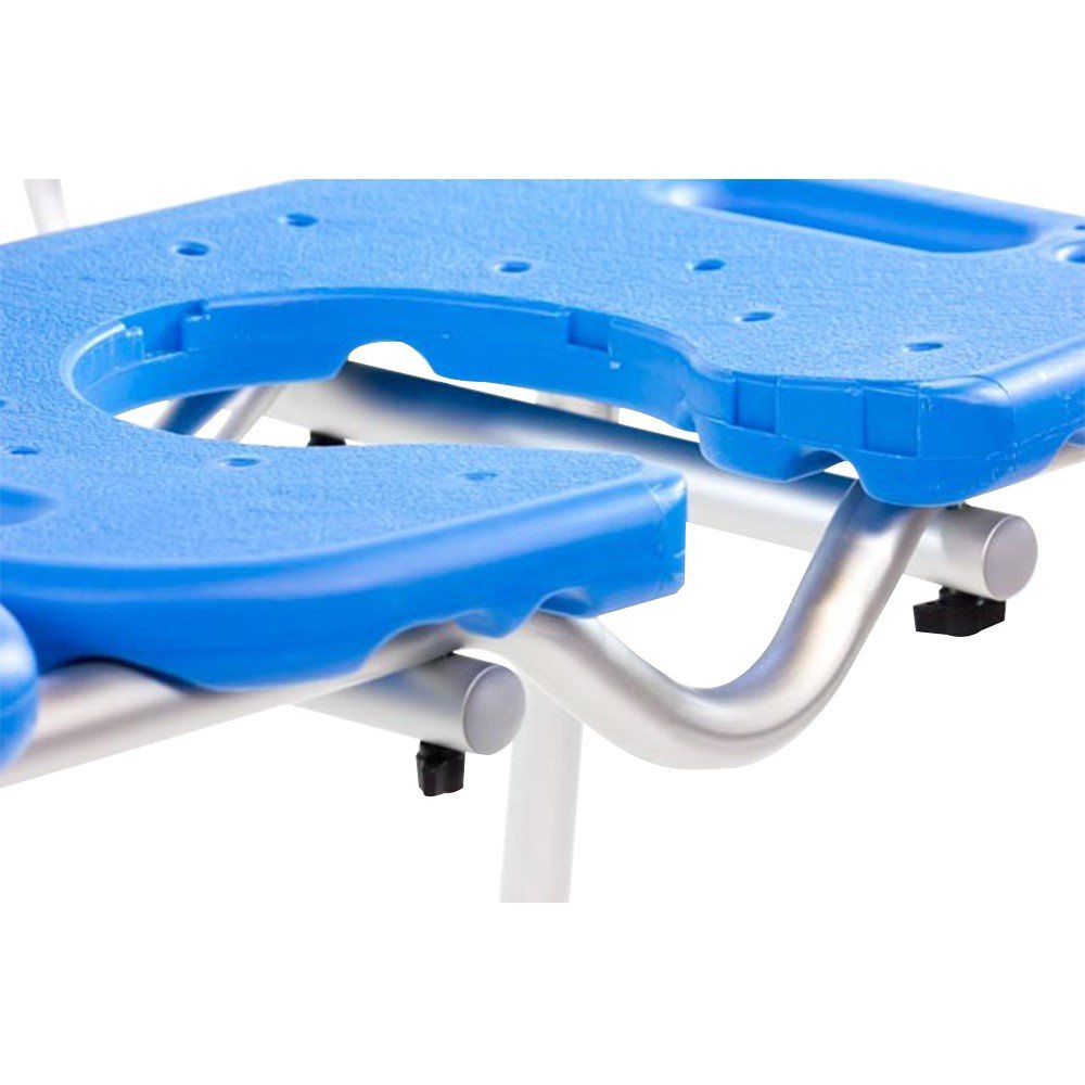 Bath Transfer Bench with Cutout Shower Seat, Adjustable Height, Blue Z5018