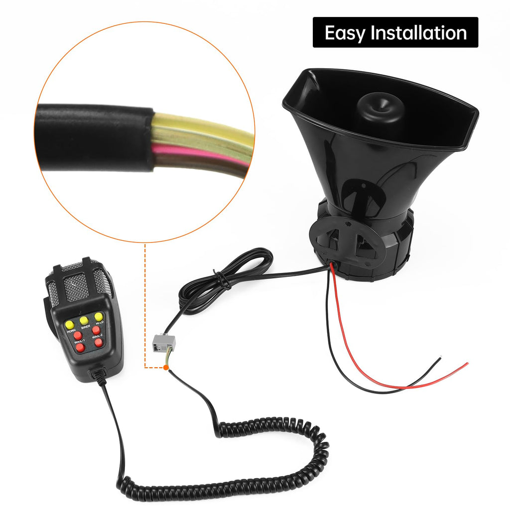 12V 100W 7-Sound Alarm Horn Siren Speaker D997