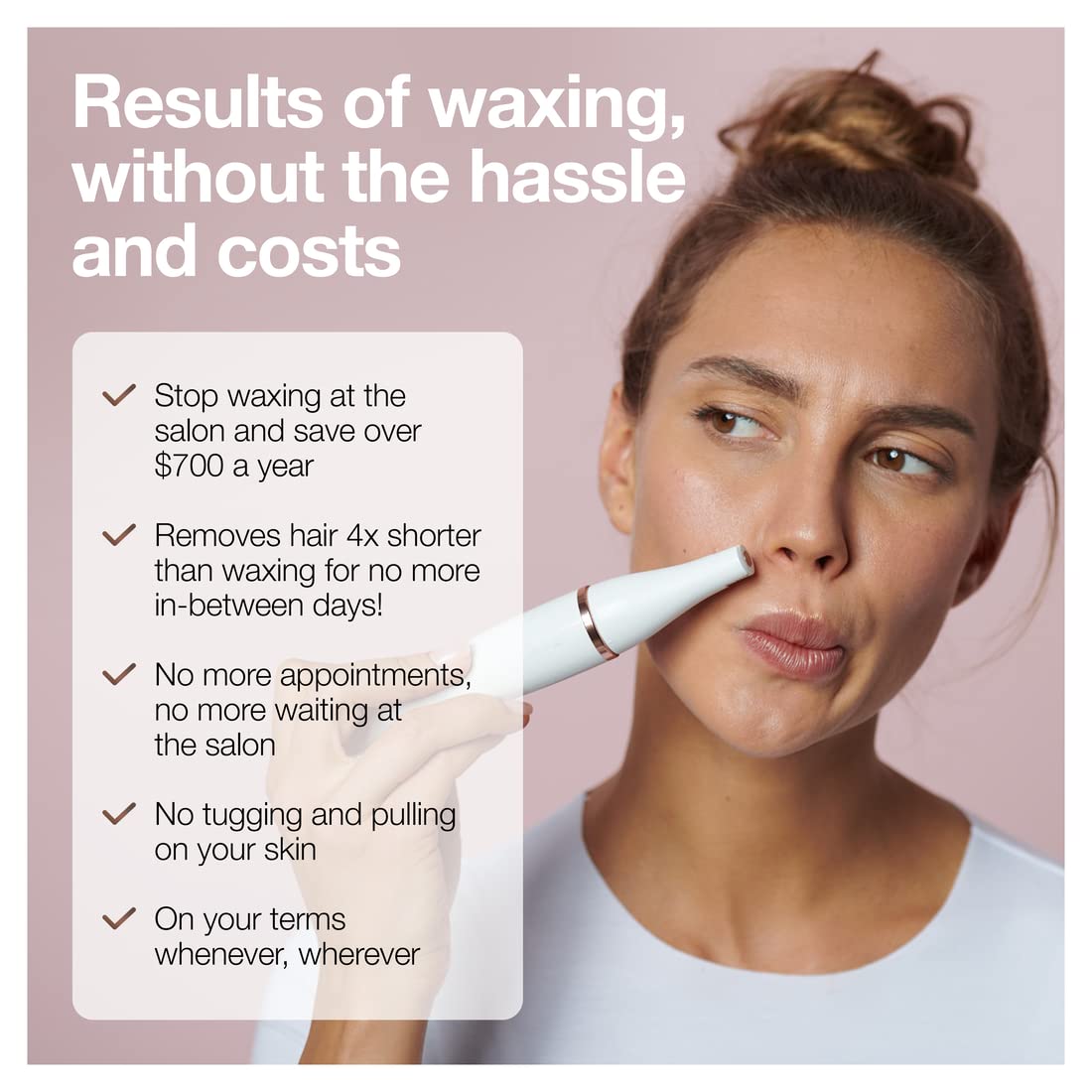 Facial Hair Removal Device 3-in-1 Epilating Cleansing Brush and Skin Toning F8632