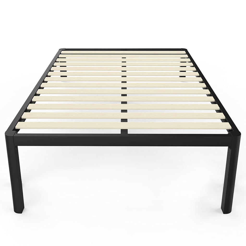 18 Inch Queen Platform Bed Frame with Wooden Slats T4273