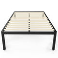 18 Inch Queen Platform Bed Frame with Wooden Slats T4273