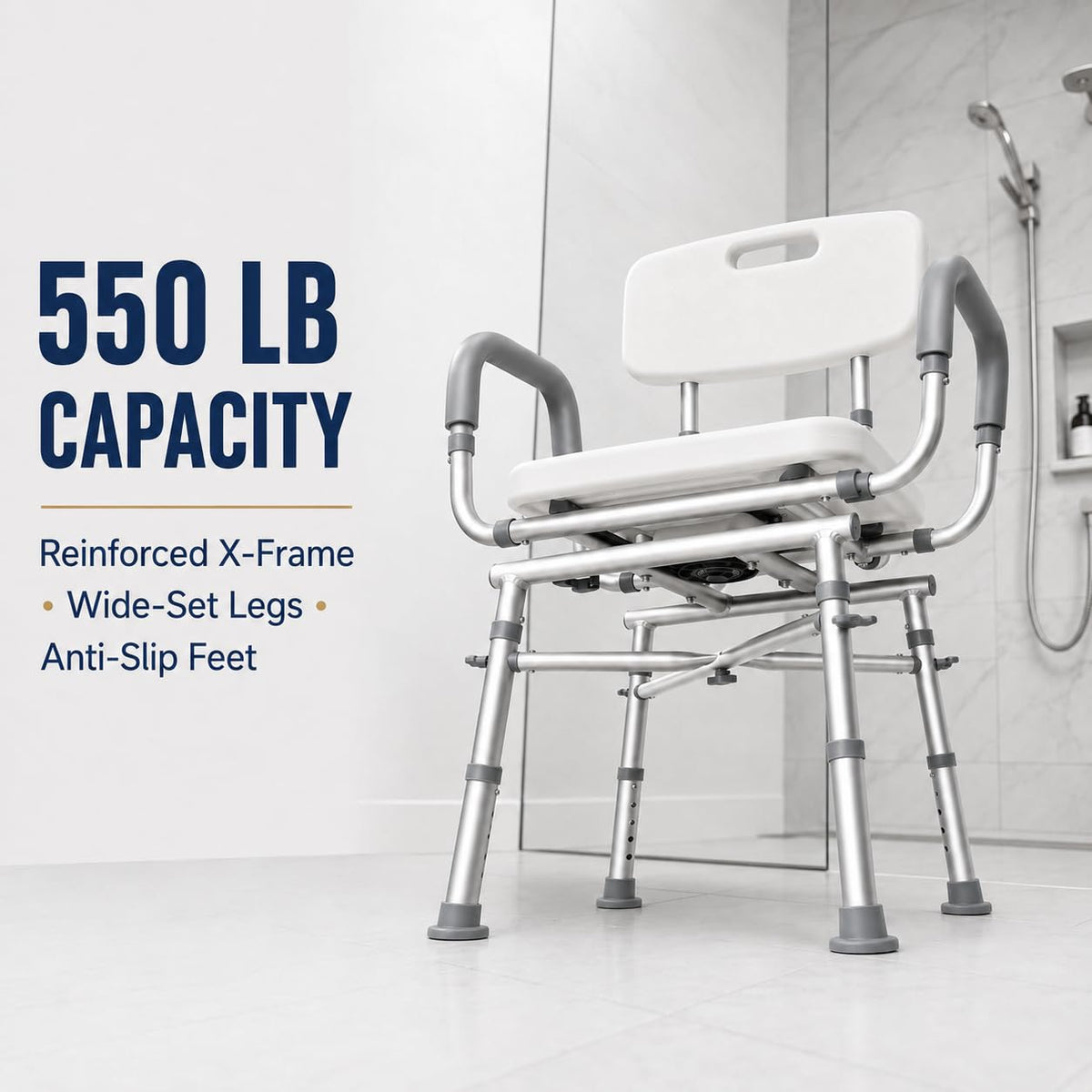 Swivel Shower Chair with Arms D344