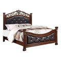 King Bed Tufted Faux Leather Headboard and Footboard F312467