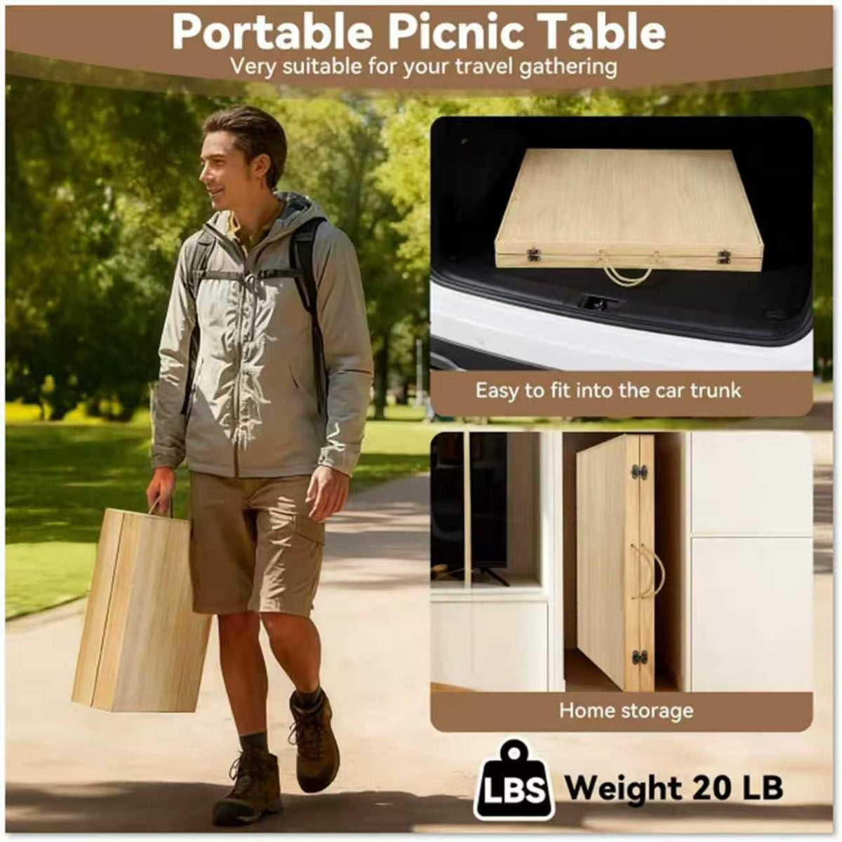 Folding Wooden Picnic Table U95330
