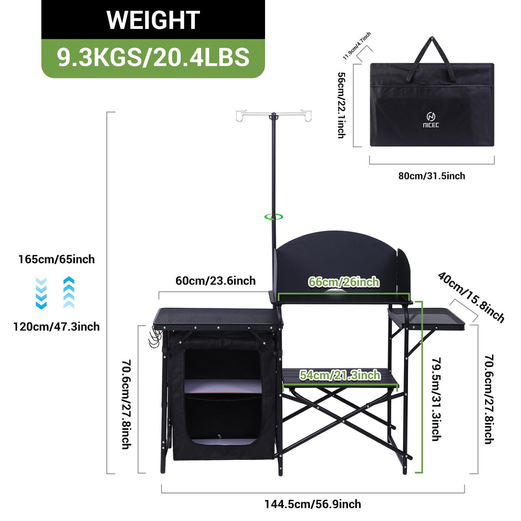 Black Portable Folding Camping Table R60056