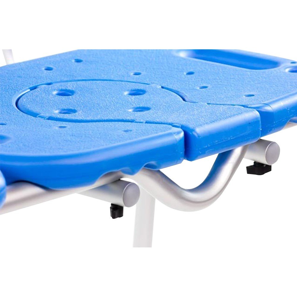 Bath Transfer Bench with Cutout Shower Seat, Adjustable Height, Blue Z5018