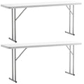 White Granite Plastic Folding Training Table Set of 2 O602