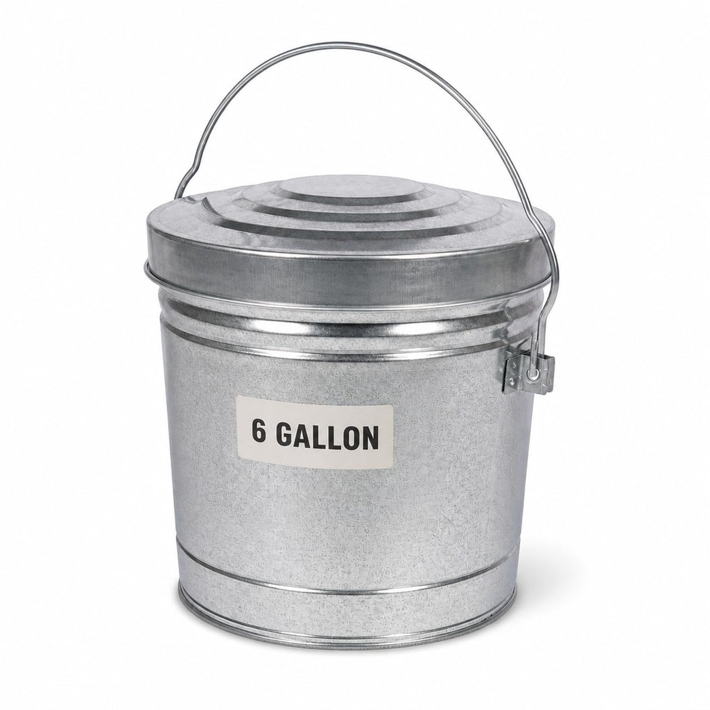 6 Gallon Galvanized Storage Can with Locking Lid R572