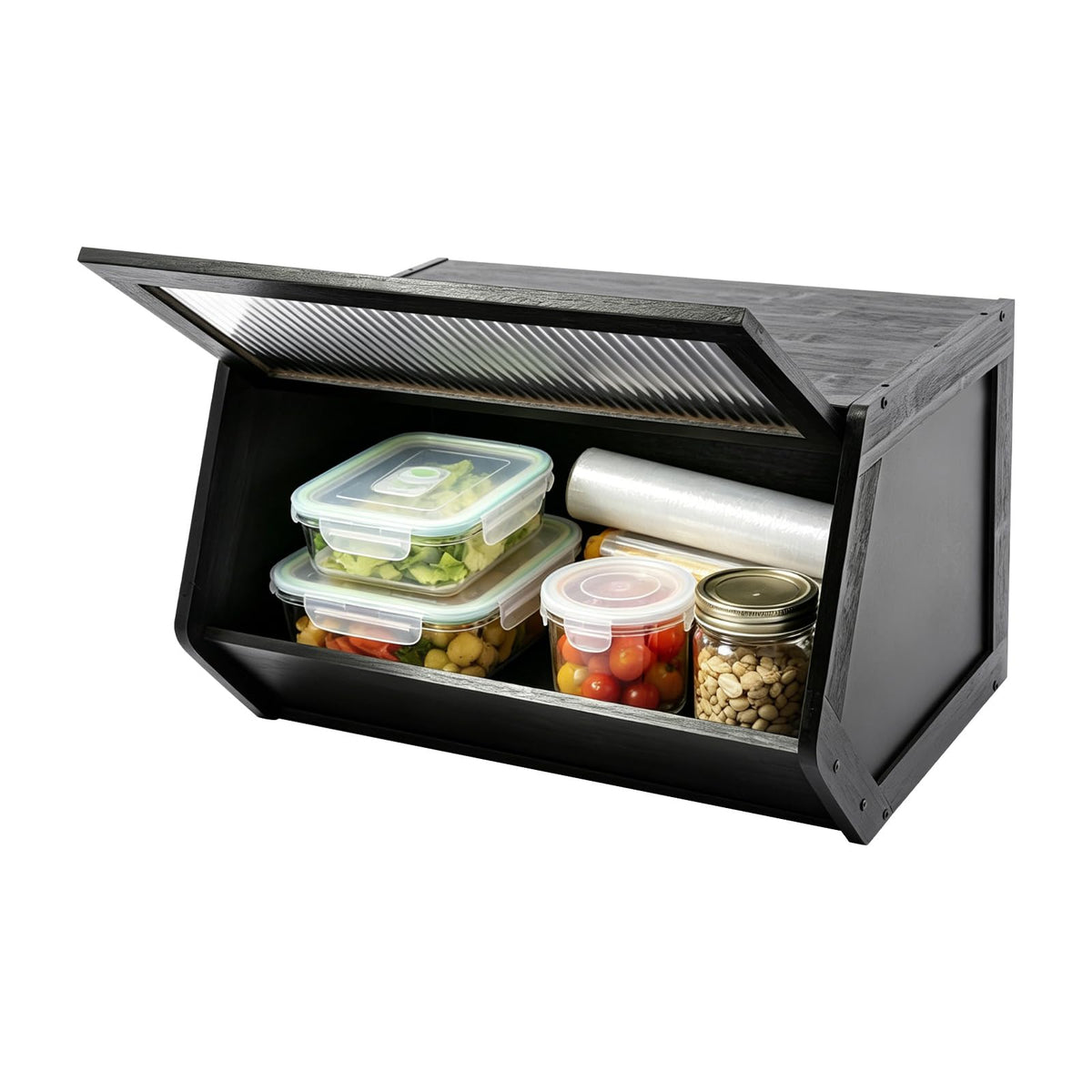 Bamboo Stackable Storage Cabinet with Lid E255975