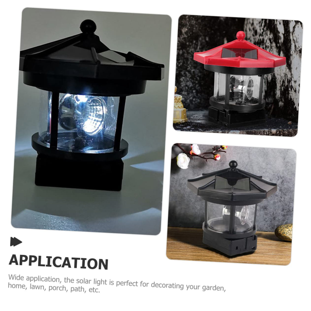 Solar Powered Lighthouse LED Garden Light B318443