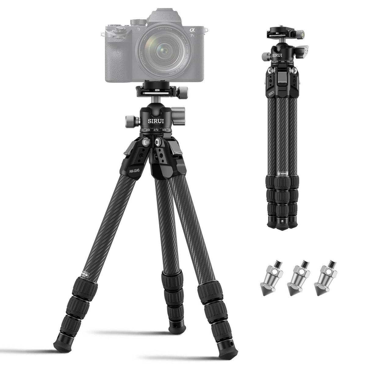 Carbon Fiber Mini Desktop Tripod with 360° Ball Head S47815