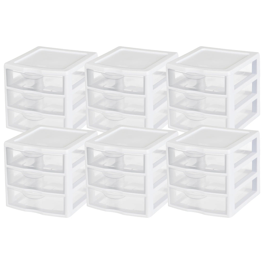 White Plastic 3 Drawer Desktop Storage Unit R85920