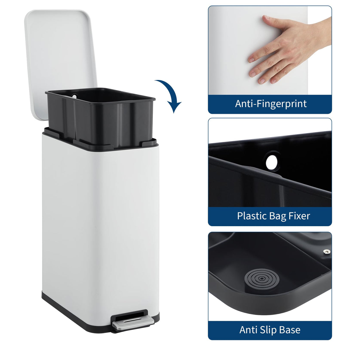 Kitchen Trash Can 13.2 gal Step Soft-Close J1473