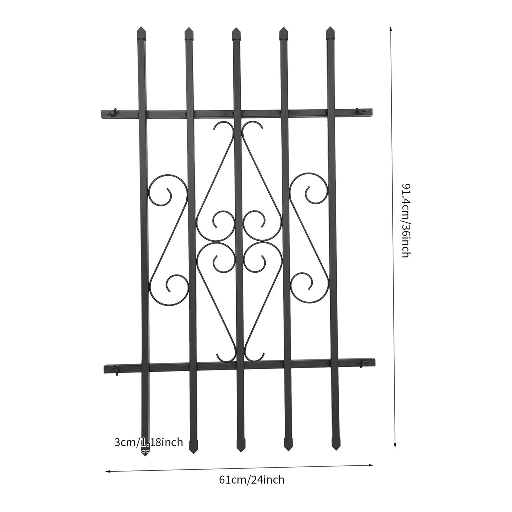 24 x 36 Inch Heavy Duty Iron Window Security Bars, Black 2 Pack X3623