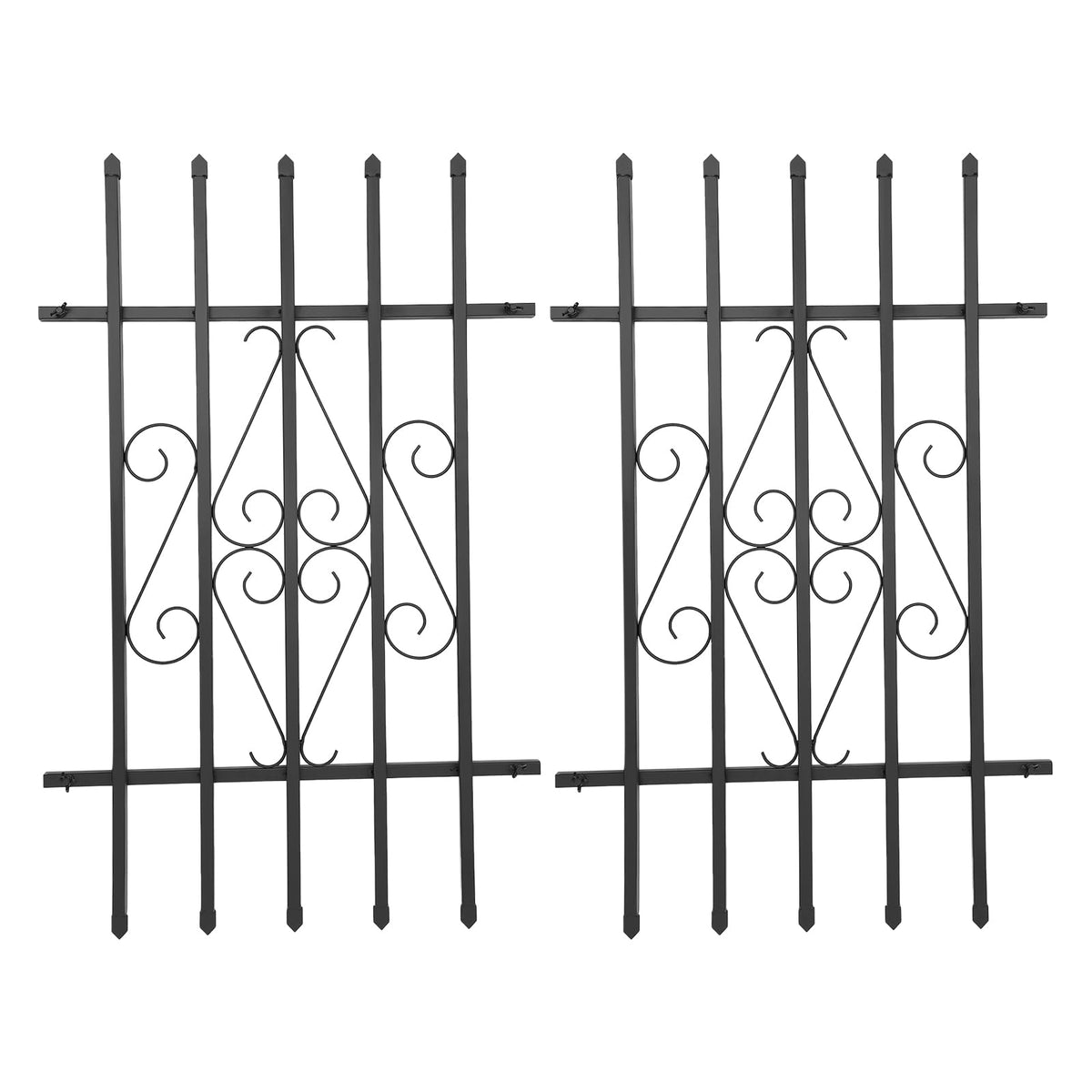 24 x 36 Inch Heavy Duty Iron Window Security Bars, Black 2 Pack X3623
