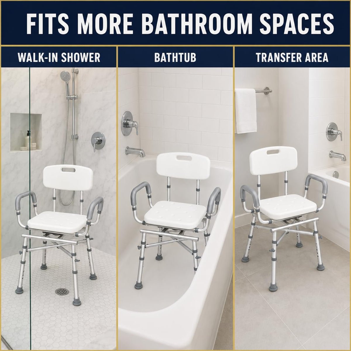 Swivel Shower Chair with Arms D344